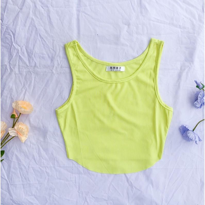 Áo croptop ba lỗ basic vạt bầu 4 màu trendy
