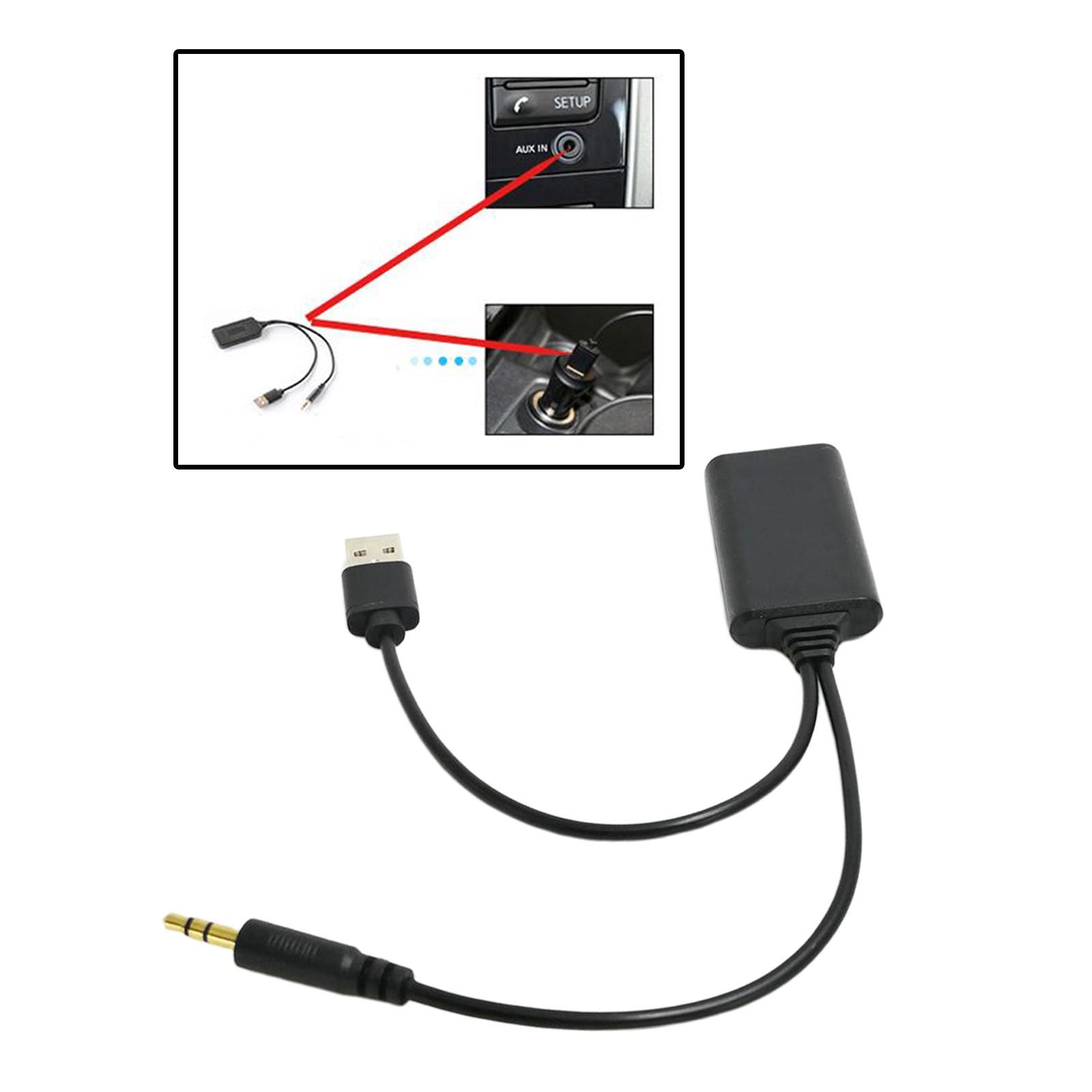 2-in-1 Auto Radio USB Bluetooth Adapter Stereo Wireless Audio Wire