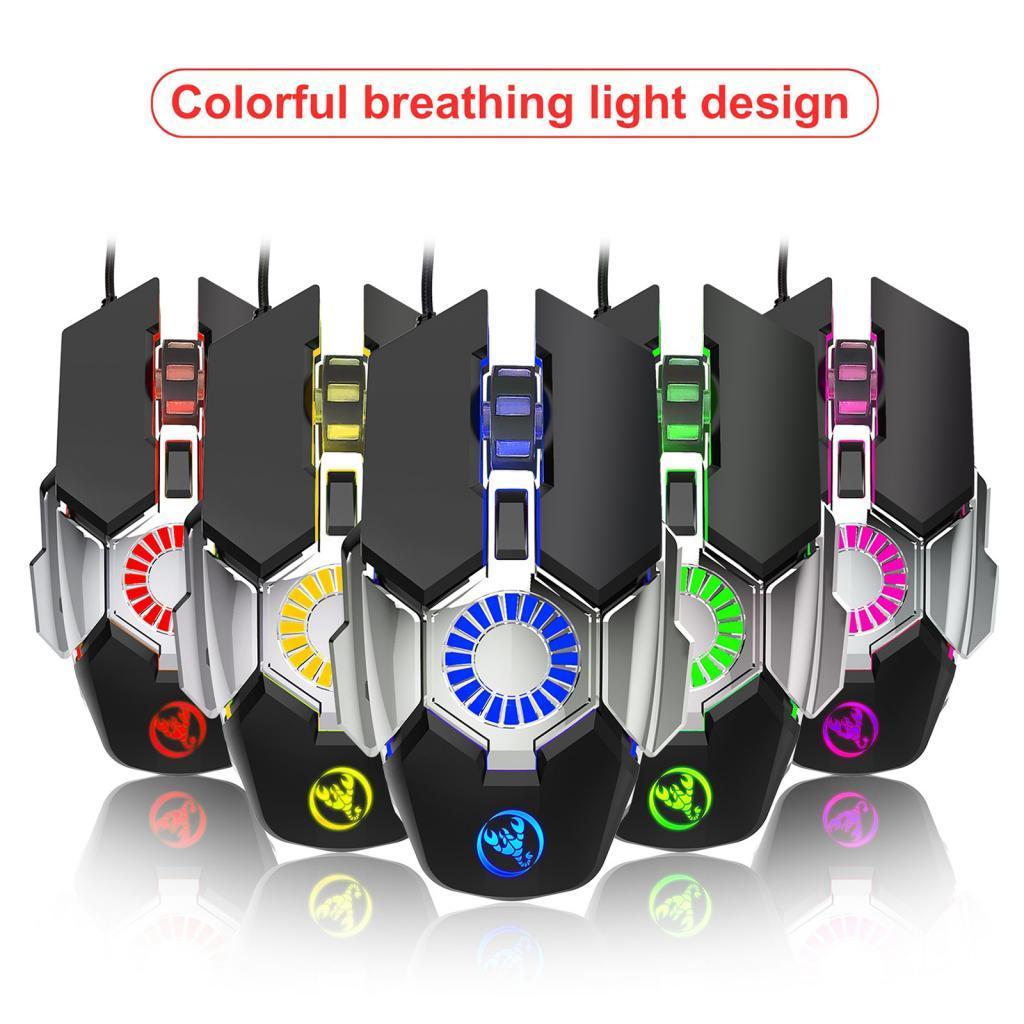 Professional Wired Gaming Mouse 6 Buttons 6400DPI USB Computer Mouse Gamer Mice