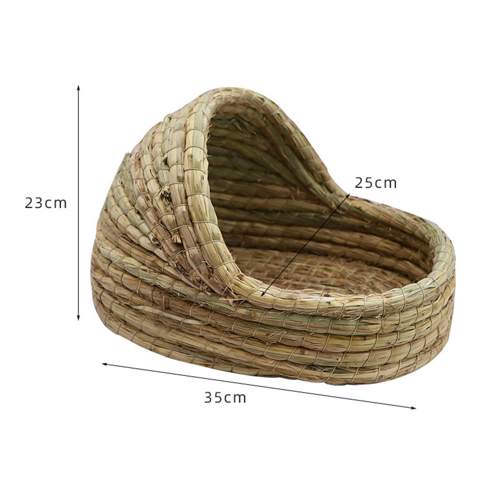 Straw Hamster Nest Toy Slipper Shaped Rabbit Bed for Small Animals Bunny