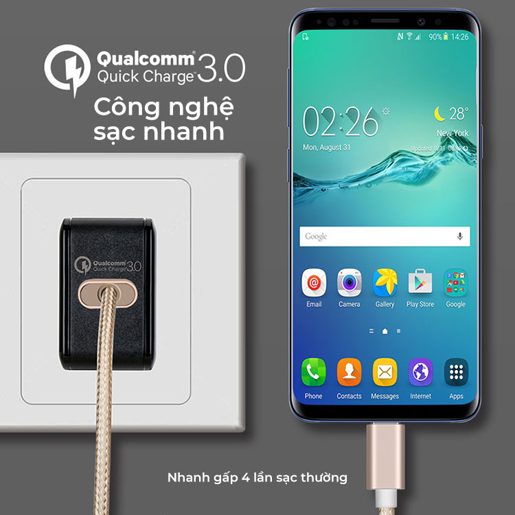 Củ sạc nhanh 18W QC 3.0 Momax UM1 - Hàng chính hãng