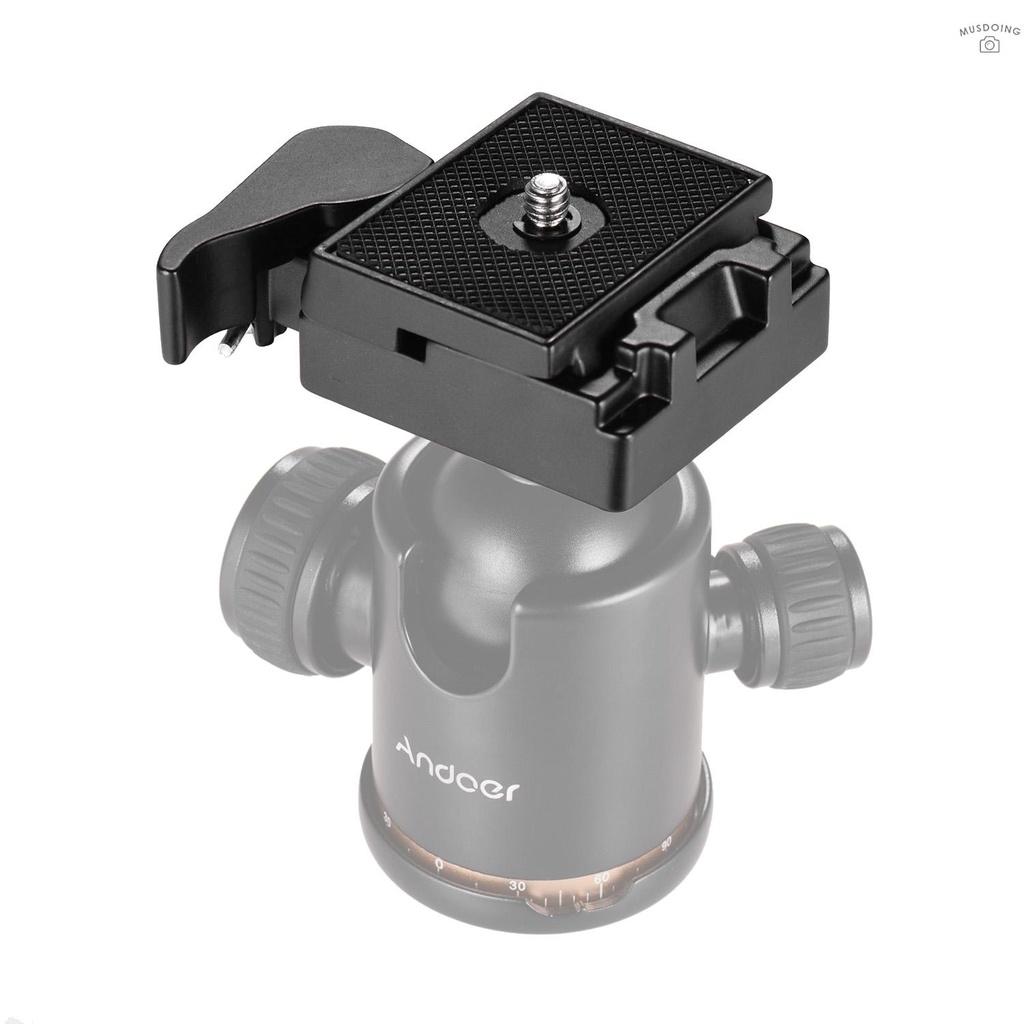 Đĩa Qr Andoer Bằng Hợp Kim Nhôm Với Ốc Vít 1 / 4 Inch 1 / 4 Inch-3 / 8 Inch Màu Đen Cho Chân Máy Ảnh Dslr