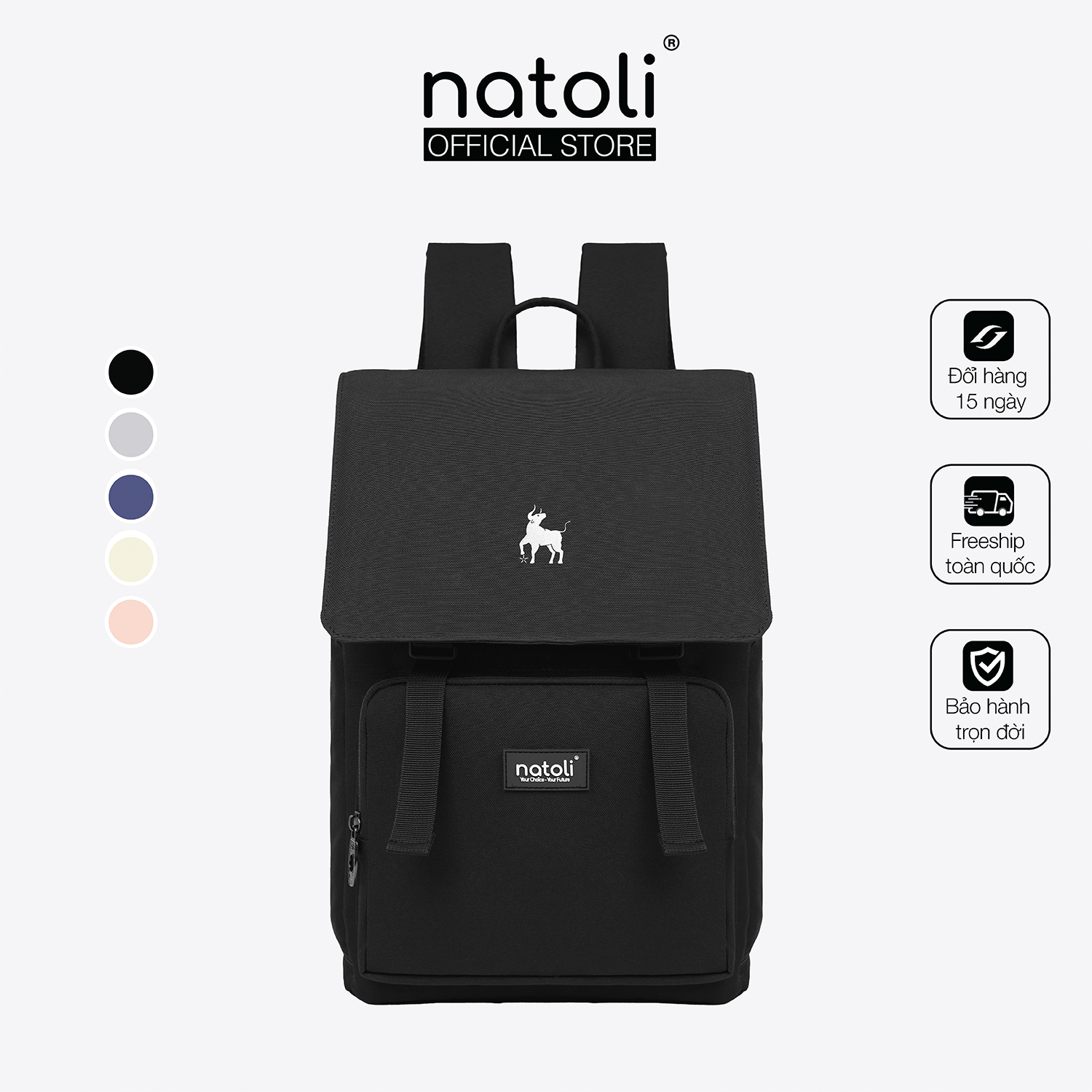 Balo laptop chống sốc NATOLI nhiều ngăn, đựng laptop, chống nước cao cấp BST Modern Flap Backpack B23
