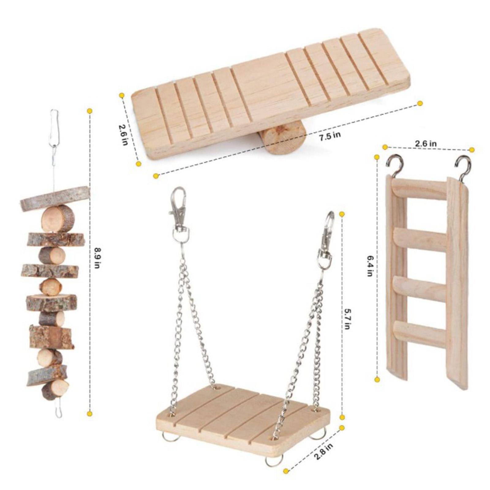 10pcs Wooden Hamster Chew Toy Gerbil Rat Guinea Pig Chinchilla Unicycle