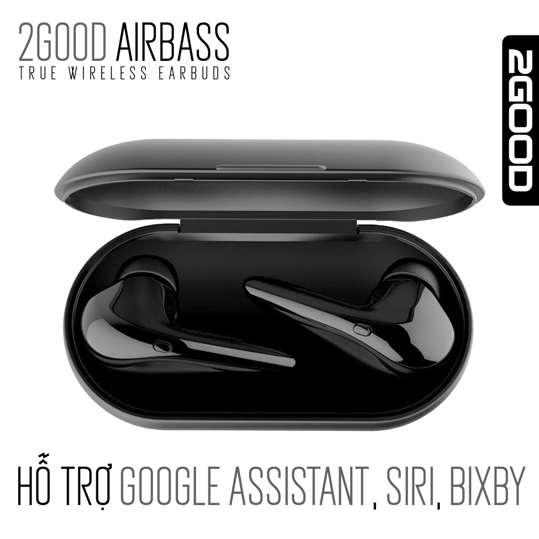 Tai Nghe Bluetooth Chính Hãng 2GOOD Airbass (EXTRA BASS , Kháng Nước Tiêu Chuẩn IPX5 , Tự động kết nối )