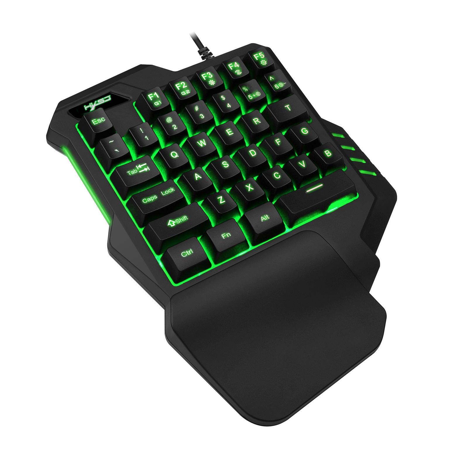 Portable Single Handed Gaming Keyboard 35 Keys RGB Wired Wide Compatibility