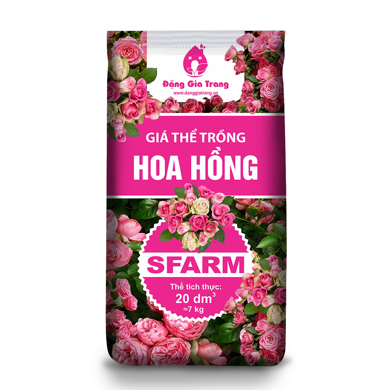 Giá thể trồng hoa hồng Sfarm - Bao 20dm3 ~ 7kg