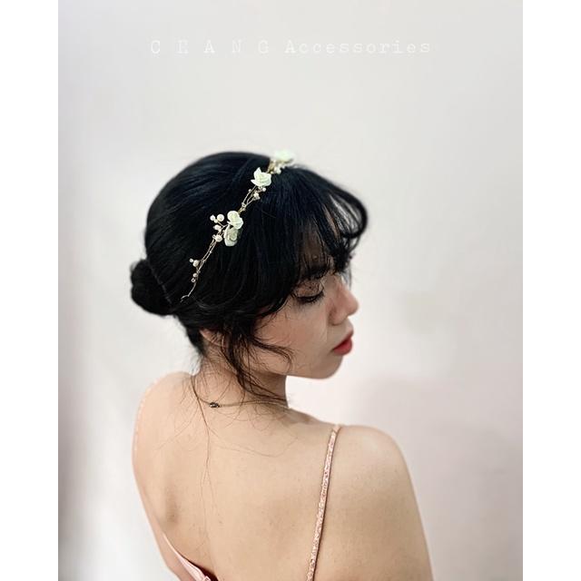 Băng Đô Tóc Thiết Kế Cao Cấp - Phụ Kiện Cài Tóc Handmade Cô Dâu Sang Trọng Hoa BCT11