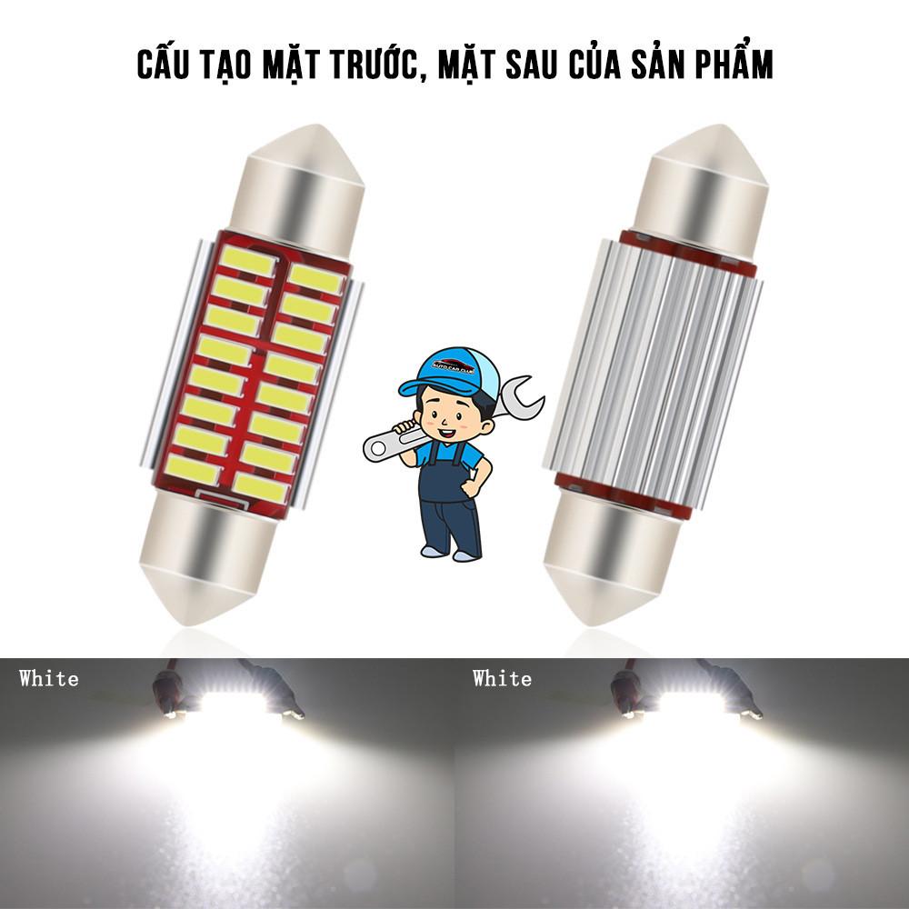 Đèn Trần Ô Tô, Đèn Led Trần Xe Hơi ánh sáng trắng chip 4014 loại mới mạch đỏ có canbus nhiều cỡ đèn - Màu Trắng