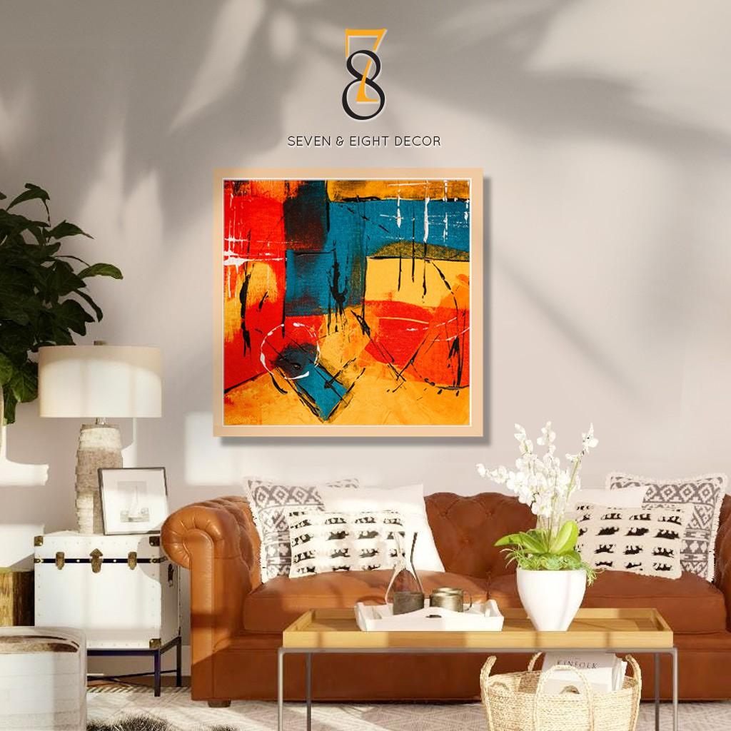 Tranh Canvas | Tranh Trừu Tượng Phong Cách Sơn Dầu 1FSOIL006 | Tranh Căng Khung Cao Cấp | Tặng Kèm Đinh Đa Năng