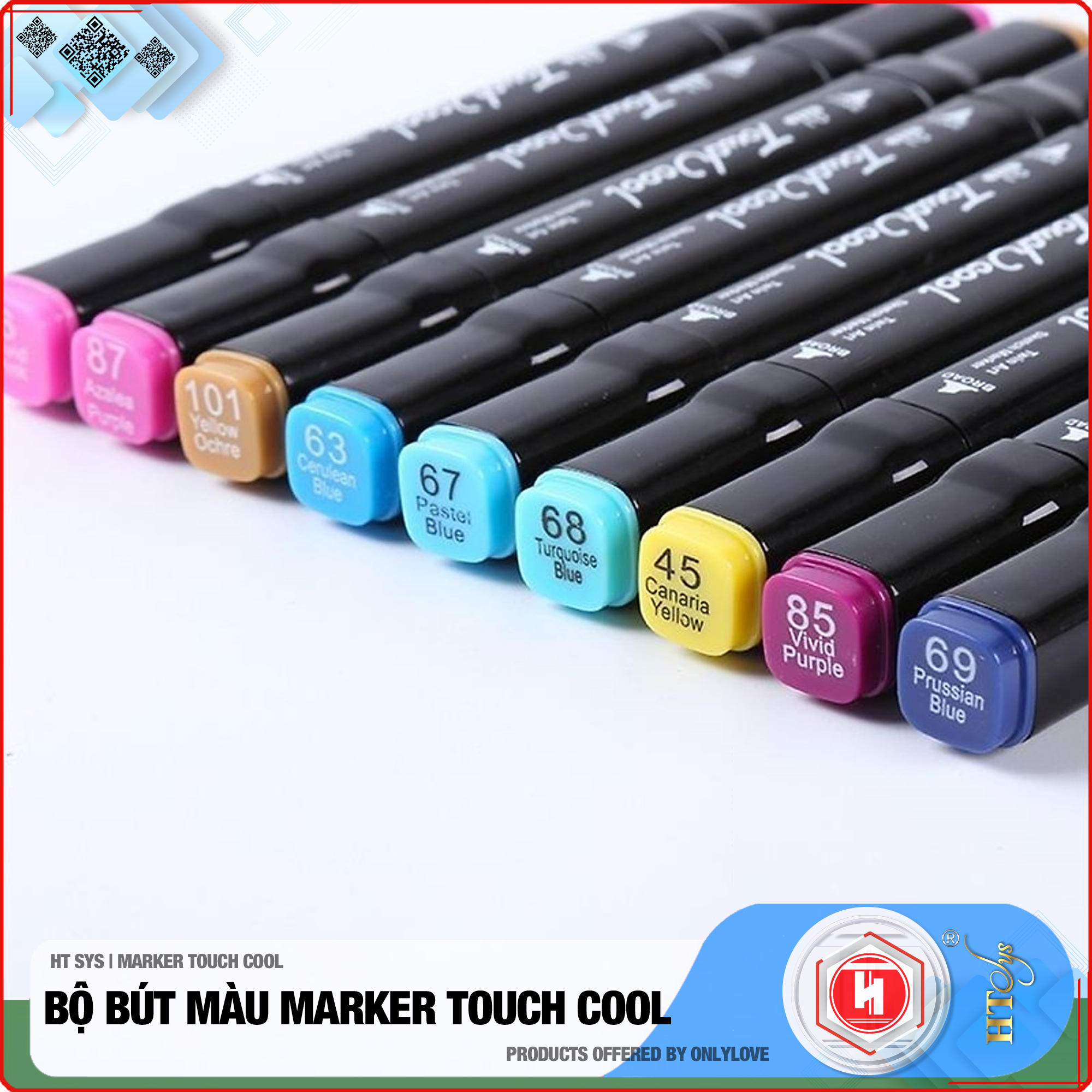 Bút màu Marker Touch Cool Cao Cấp - Bộ 30/40/60/80 - Màu Vẽ Chuyên Nghiệp - Vẽ Anime, Truyện Tranh Manga, Phong Cảnh, Thiết Kế Thời Trang, Đồ Họa, Mỹ Thuật Công Nghiệp - Tặng 1 Facial Cleaning Fad HT SYS - Hàng Nhập Khẩu