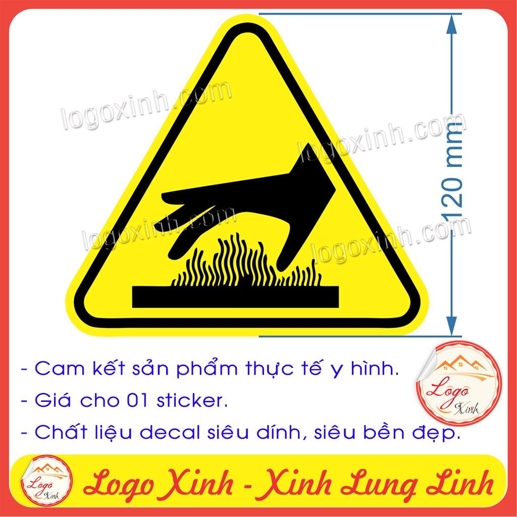 LOGO TEM STICKER BIỂN CẢNH BÁO CẨN THẬN BỎNG TAY, HOT SURFACE CAUTION BURN HAZARD- BIỂN CẢNH BÁO AN TOÀN LAO ĐỘNG