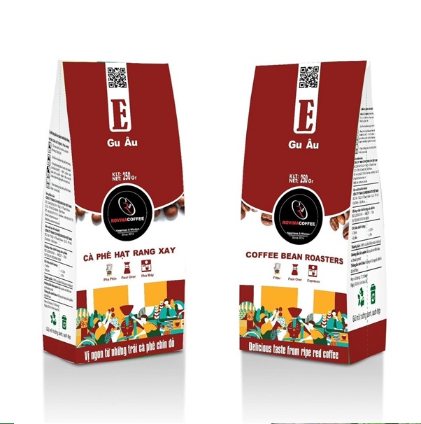 Cà Phê Rovina Gu Âu - Pha Máy - Gói 250gr Mùi Thơm Quyến Rũ, Đậm Đà Hương Vị Nhẹ Nhàng Trời Âu