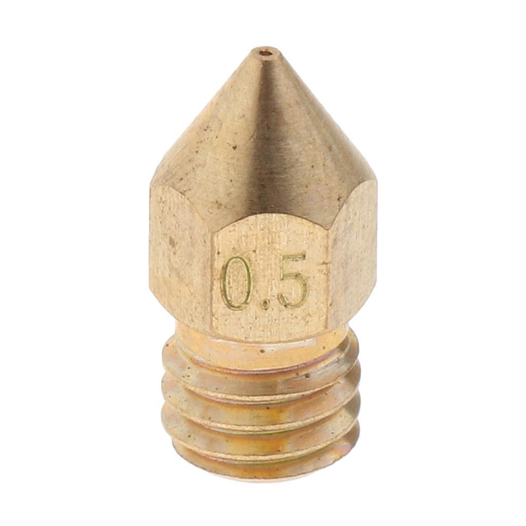 0.5mm Brass Extruder Nozzle Head Printhead for 3.0mm Filament 3D Printer