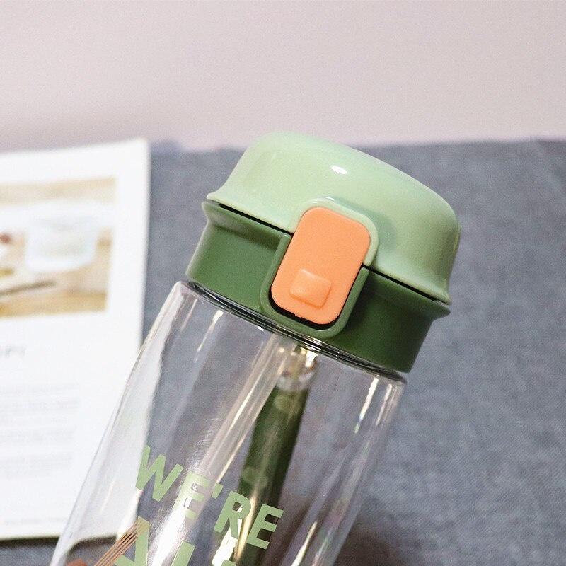 New simple Bouncing Straw Water Cup for Men and Women Students Outdoor Sports Travel Portable Leak-proof Plastic Beverage