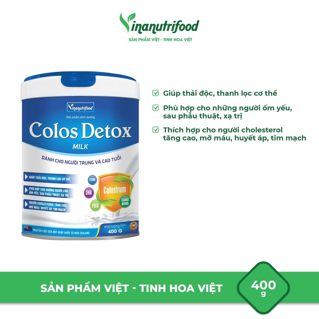 Sữa Colos Detox Milk xanh Vinanutrifood, hộp 900g và 400g