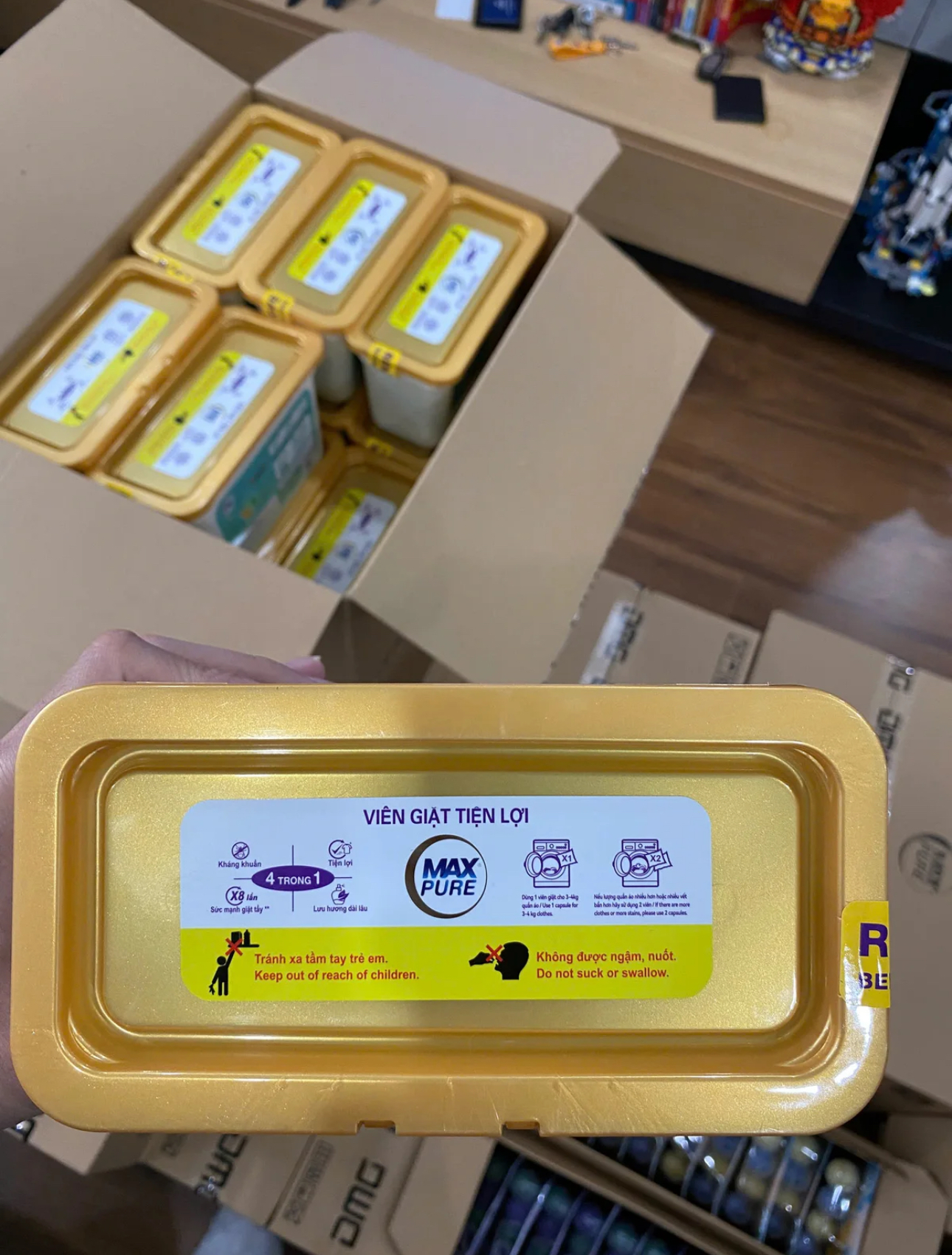 Hộp 30 viên giặt tiện lợi MaxPure 4in1- TẶNG 1 vỉ viên treo bồn cầu