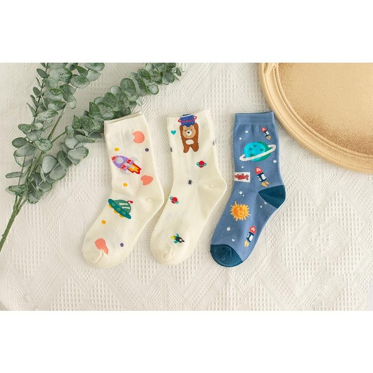 Tất vớ cao cổ Unisex vũ trụ không gian ngôi sao cô gái vớ bông PF187