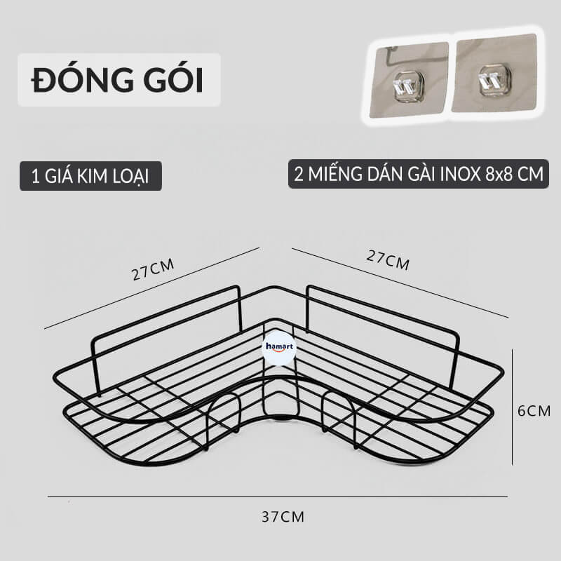 Kệ Treo Góc Tường Tam Giác Giá Treo Nhà Tắm Trang Nhã Kèm Miếng Dán Siêu Chắc Tiện Lợi