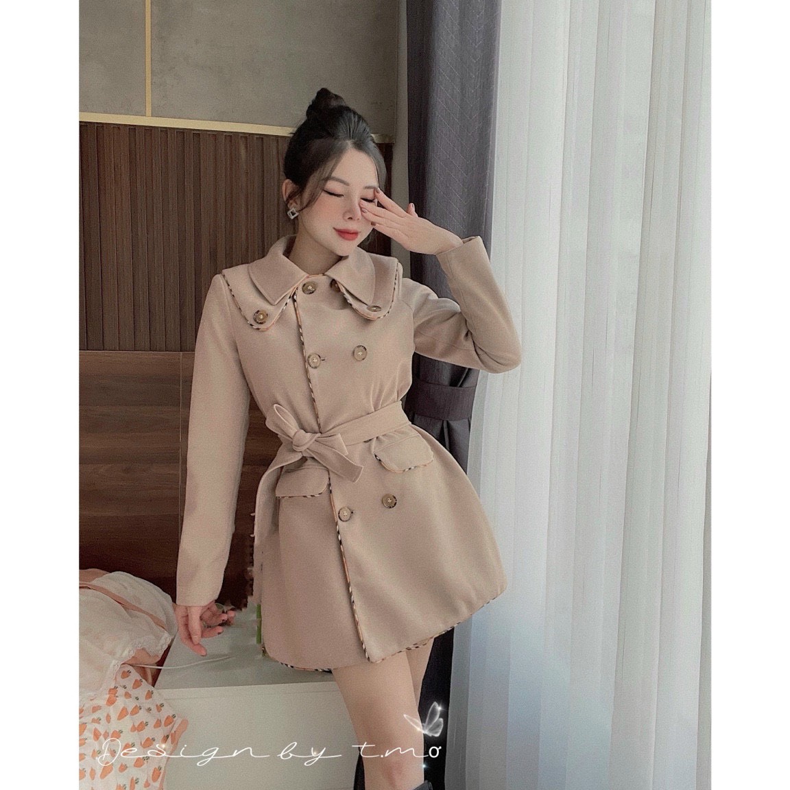 Áo khoác dạ nữ dáng trẻ trung