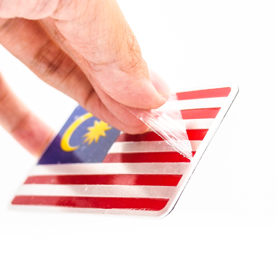 Sticker hình dán metal cờ Malaysia