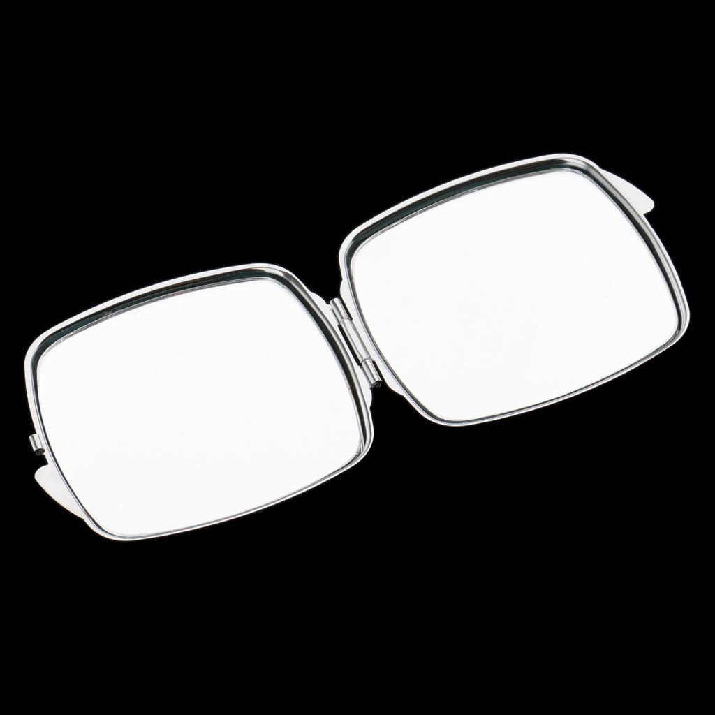 2Pcs Fashion Lady Fold Compact Mirror Cosmetic Travel Makeup Portable Sliver