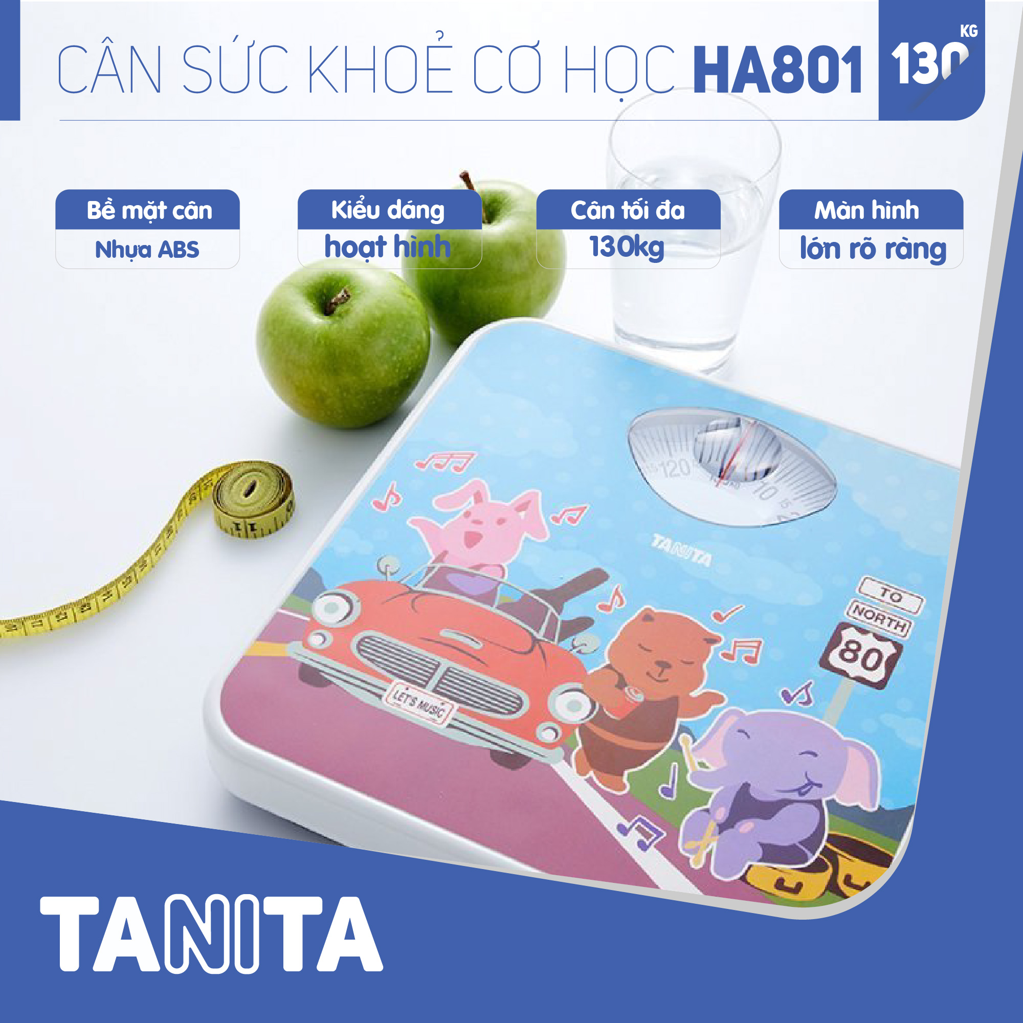 Cân sức khoẻ cơ học Tanita HA801 Nhật Bản Tanita, chính hãng nhật bản,cân cơ học,cân chính hãng,cân nhật bản,cân sức khoẻ y tế,cân sức khoẻ gia đình,cân sức khoẻ cao cấp,cân 120kg,cân 130kg, Cân sức khoẻ mini (HÌNH ĐỘNG VẬT NGỘ NGHĨNH)