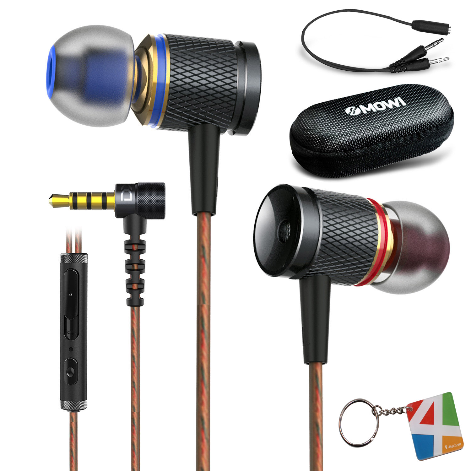 Tai nghe nhạc có mic Plextone DX2 hiệu ứng âm thanh Bass Head nge rõ từng bước chân khi chơi Game PUBG Mobile, tất cả thiết kế bằng Metal Aluminium khắc CNC tinh sảo, màng loa 9mm Neodymium driver chuyên dành cho tai phone cao cấp. + Tặng Kèm Móc Khóa 4Tech - Hàng Chính Hãng.