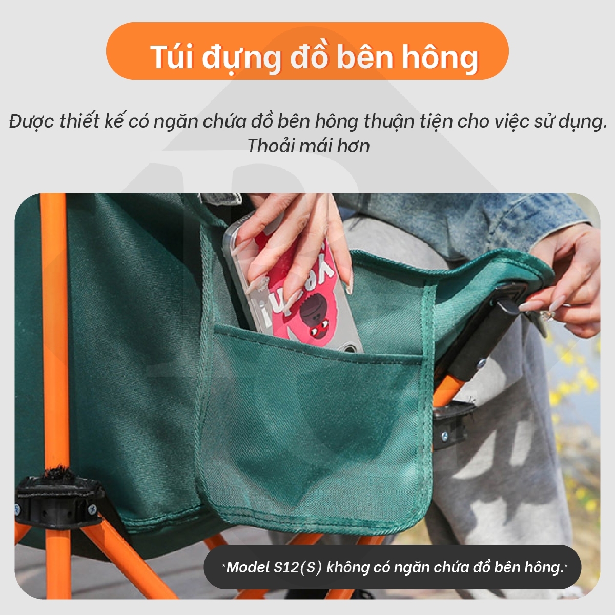 BG -S12-Ghế ngoài trời có túi đeo , ghế di động có thể gập lại, Ghế cắm trại, ghế di động, ghế bãi biển,Ghế dã ngoại, ghế cắm trại