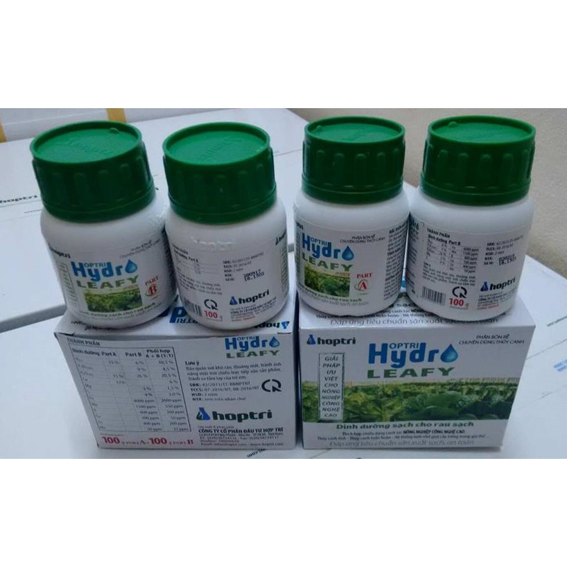 2 HỘP HOPTRI HYDRO LEAFTY_DINH DƯỠNG THỦY CANH CHO RAU ĂN LÁ