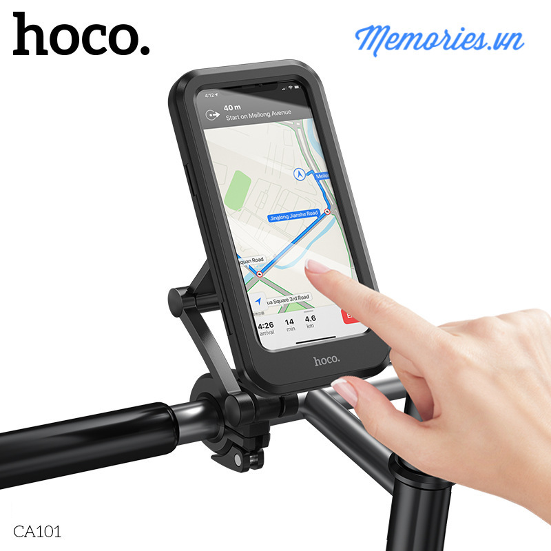 Giá đỡ, kẹp cho điện thoại Hoco CA101 chống nước, che mưa nắng, khớp nối linh hoạt - Chính hãng cho xe máy, mô tô, xe đạp