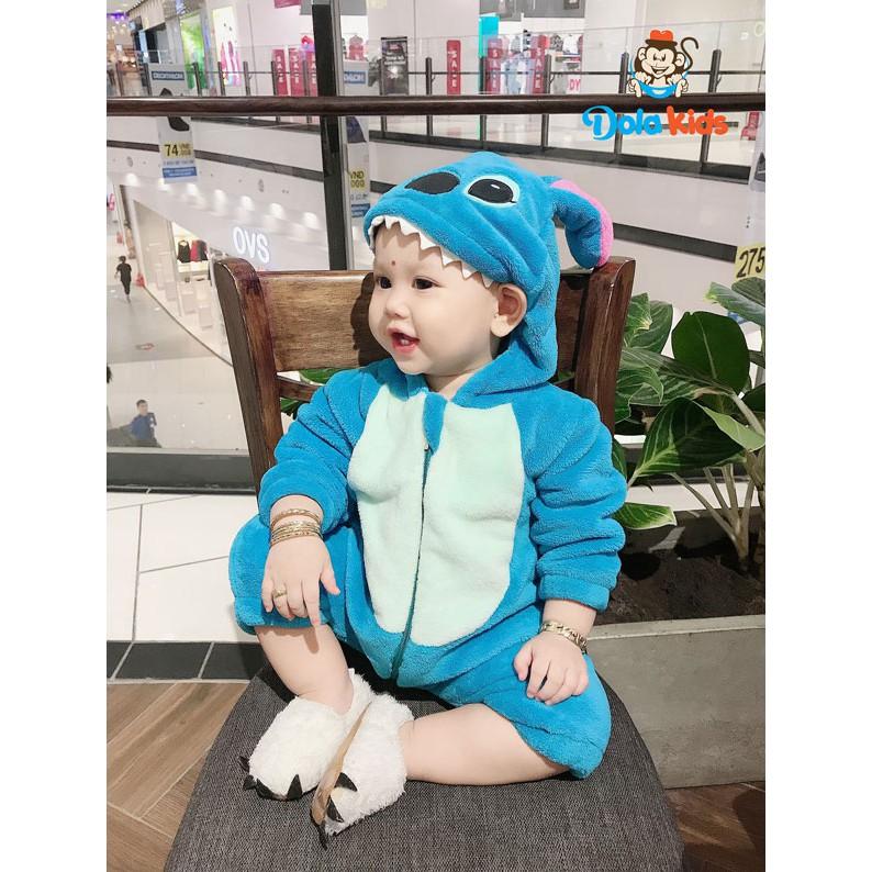 Quần áo trẻ em hình Stich chất liệu lông cừu cho bé từ 4-17kg