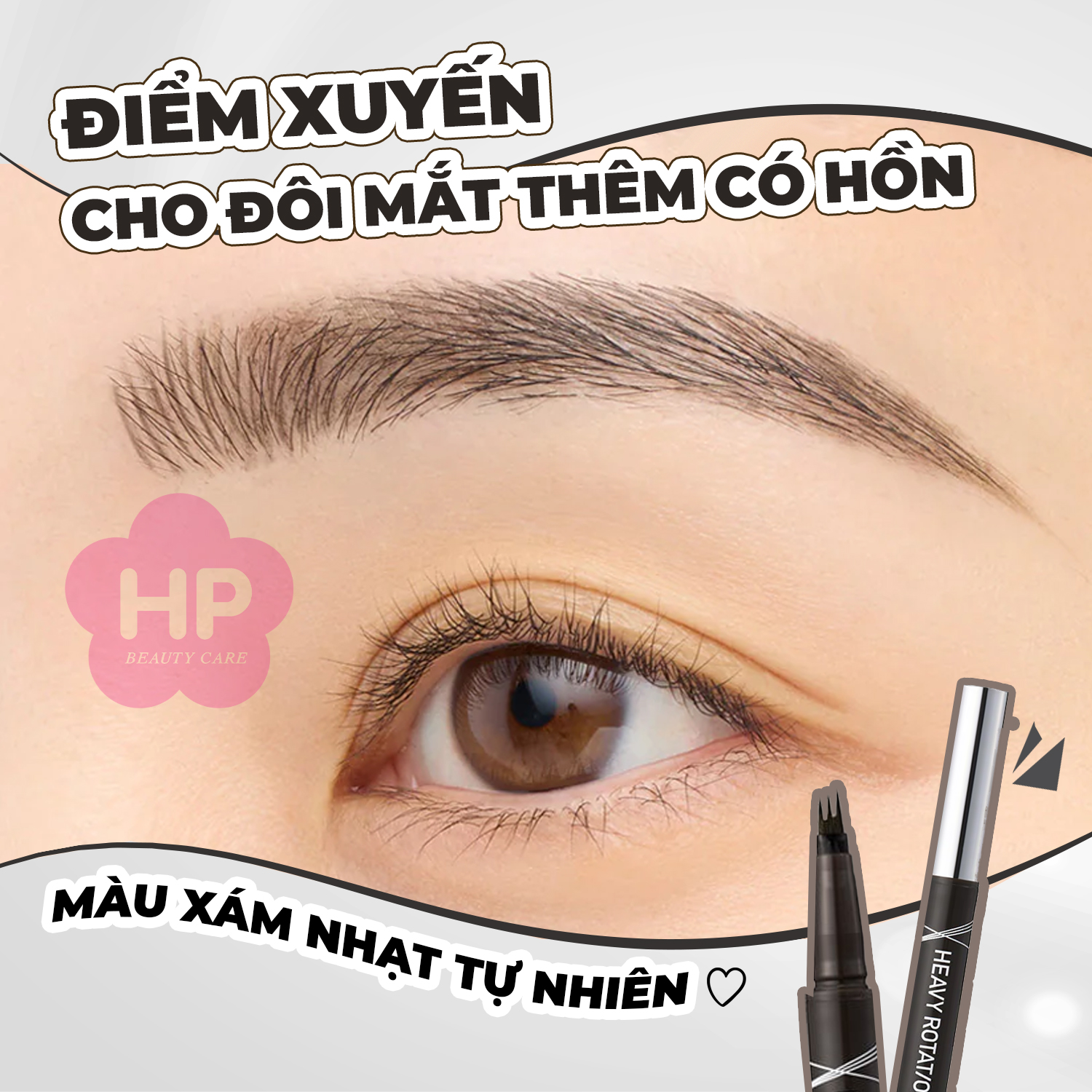 Bút Nước Kẻ Lông Mày Dạng Phẩy Sợi Chống Thấm Nước Kissme Heavy Rotation Nét Kẻ Siêu Mịn ( Màu Xám Nhạt #01) Kissme Heavy Rotation Fake Liquid Eyebrow 0,4mL