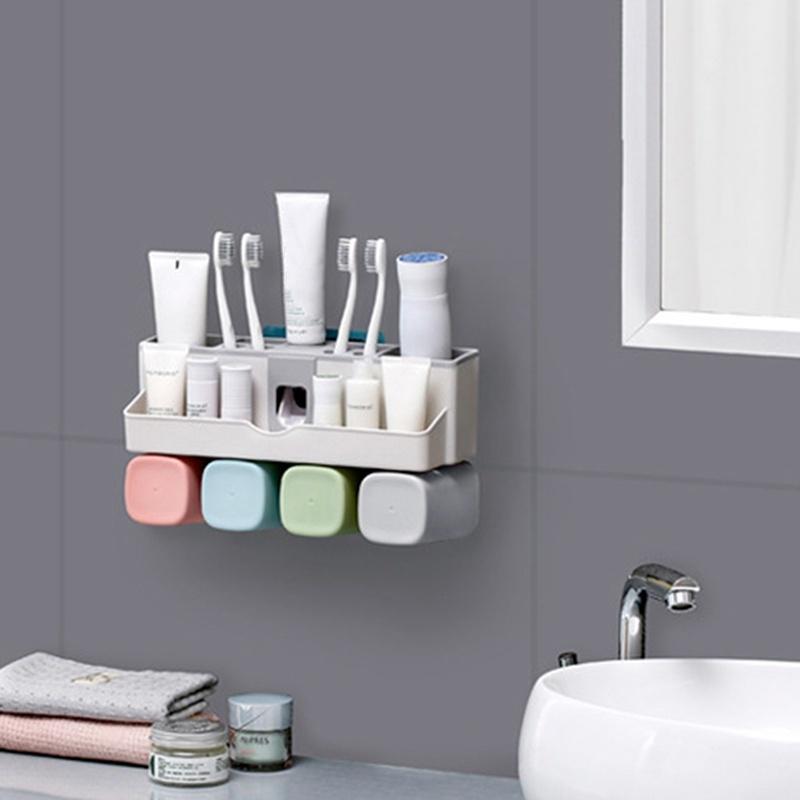 1 Bộ Giá Treo Bàn Chải Đánh Răng Kèm Cốc Đánh Răng