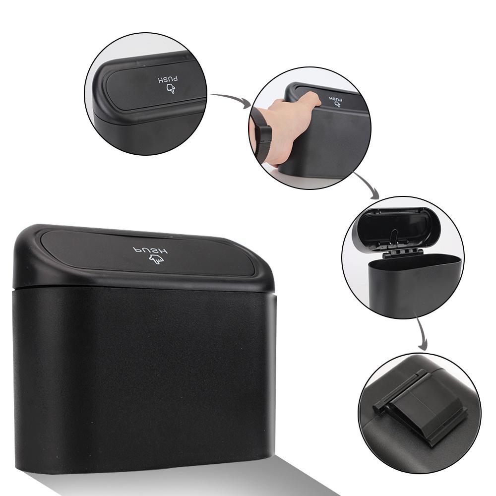 Hộp đựng rác bằng ABS màu đen có thể treo trong xe hơi