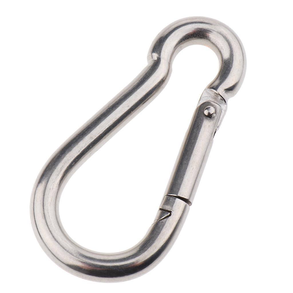 2-4pack Heavy Duty 304 Stainless Steel Spring Snap Hook Carabiner Keychain Clips