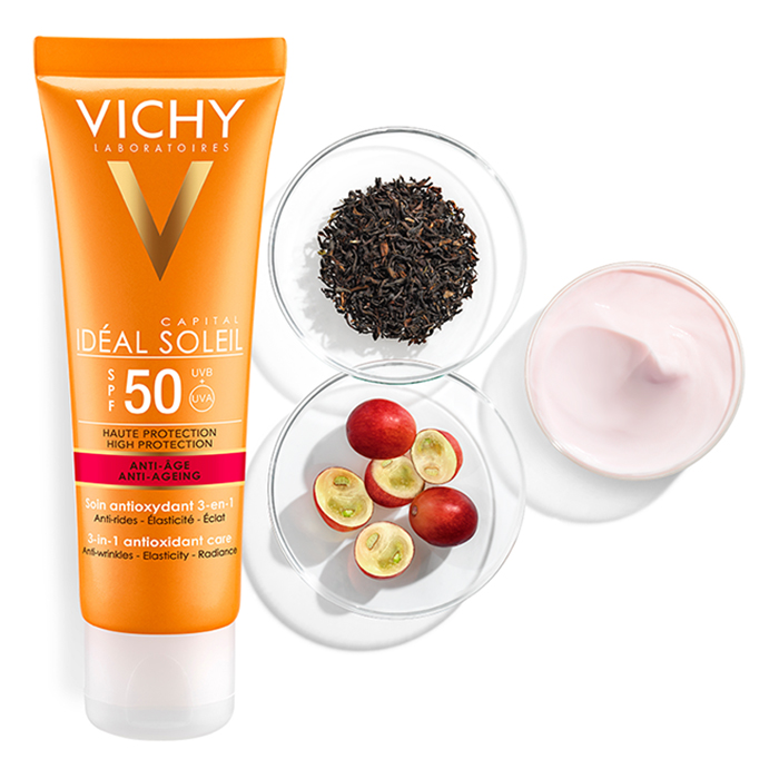 Kem Chống Nắng Bảo Vệ Và Giúp Giảm Các Dấu Hiệu Lão Hóa Ideal Soleil Anti-Age SPF50 (50ml)