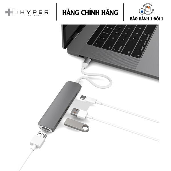 Cổng chuyển đổi dành cho MacBook, PC &amp; Devices HyperDrive HDMI 4K USB-C 2 cổng USB 3.0 - hàng chính hãng