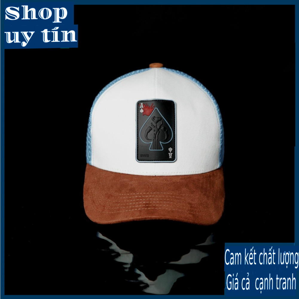 [ Miễn ship / giảm giá ] MŨ NÓN LƯỠI TRAI NAM NỮ ÁT BÍCH PHỐI LƯỚI CAO CẤP - màu trắng xanh nâu