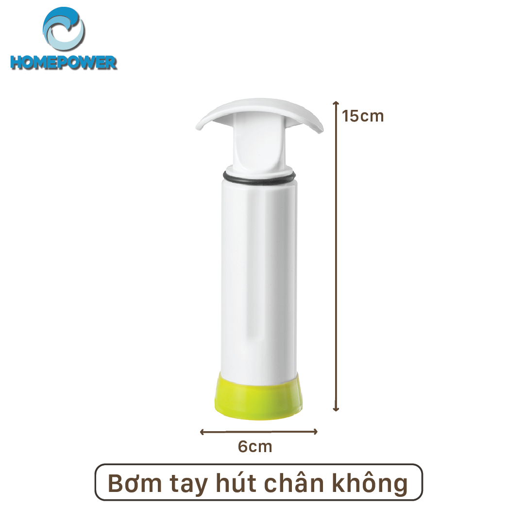 Bơm tay hút chân không Homepower dùng cho hộp đựng đồ khô, ngũ cốc