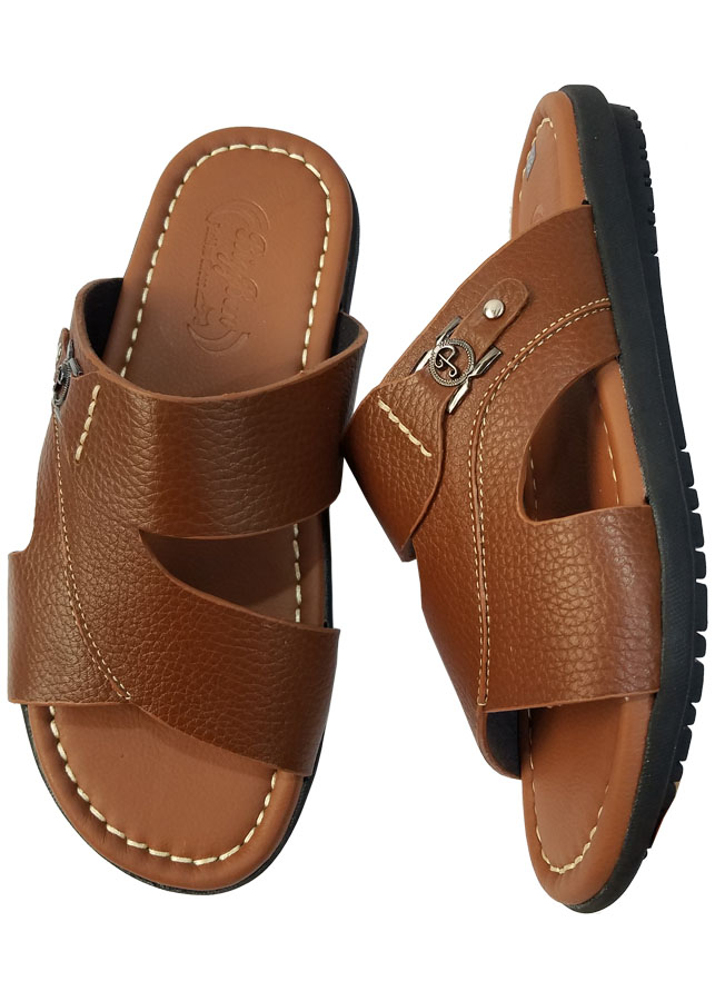 Dép nam quai ngang da bò cao cấp HKT118