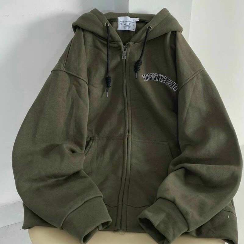 Áo Khoác Nỉ THIS IS NEVER THATFREESHIP RẺ ĐẸP Kiểu Hoodie Có Nón Mũ 2 Lớp Thu Đông Unisex Có Khóa Kéo - Couple Jacket