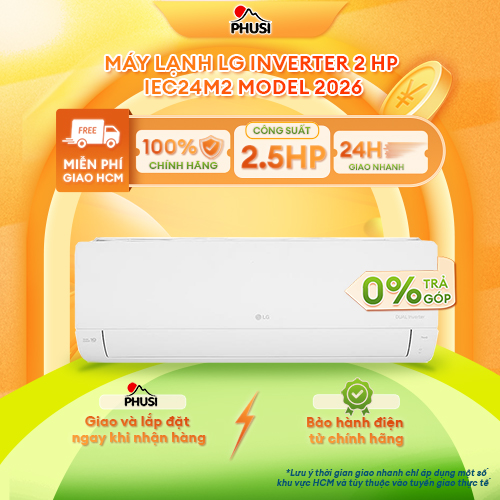 Máy lạnh LG Inverter 2.5HP IEC24M2 - Hàng Chính Hãng - Model 2026