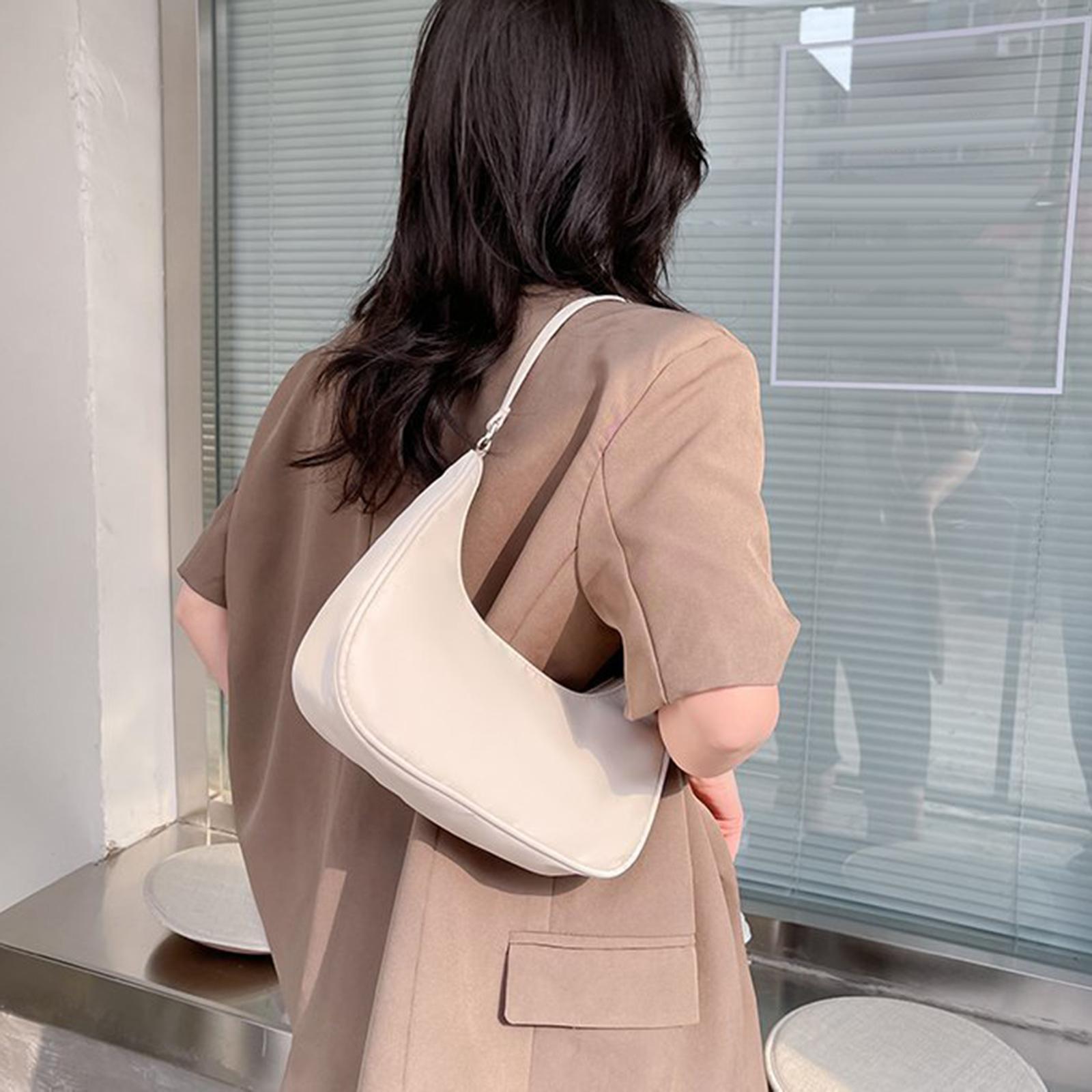 Women Girls Dumpling Bun Beach Underarm Bags Wallet Travel Bag Nylon Shoulder Bag,