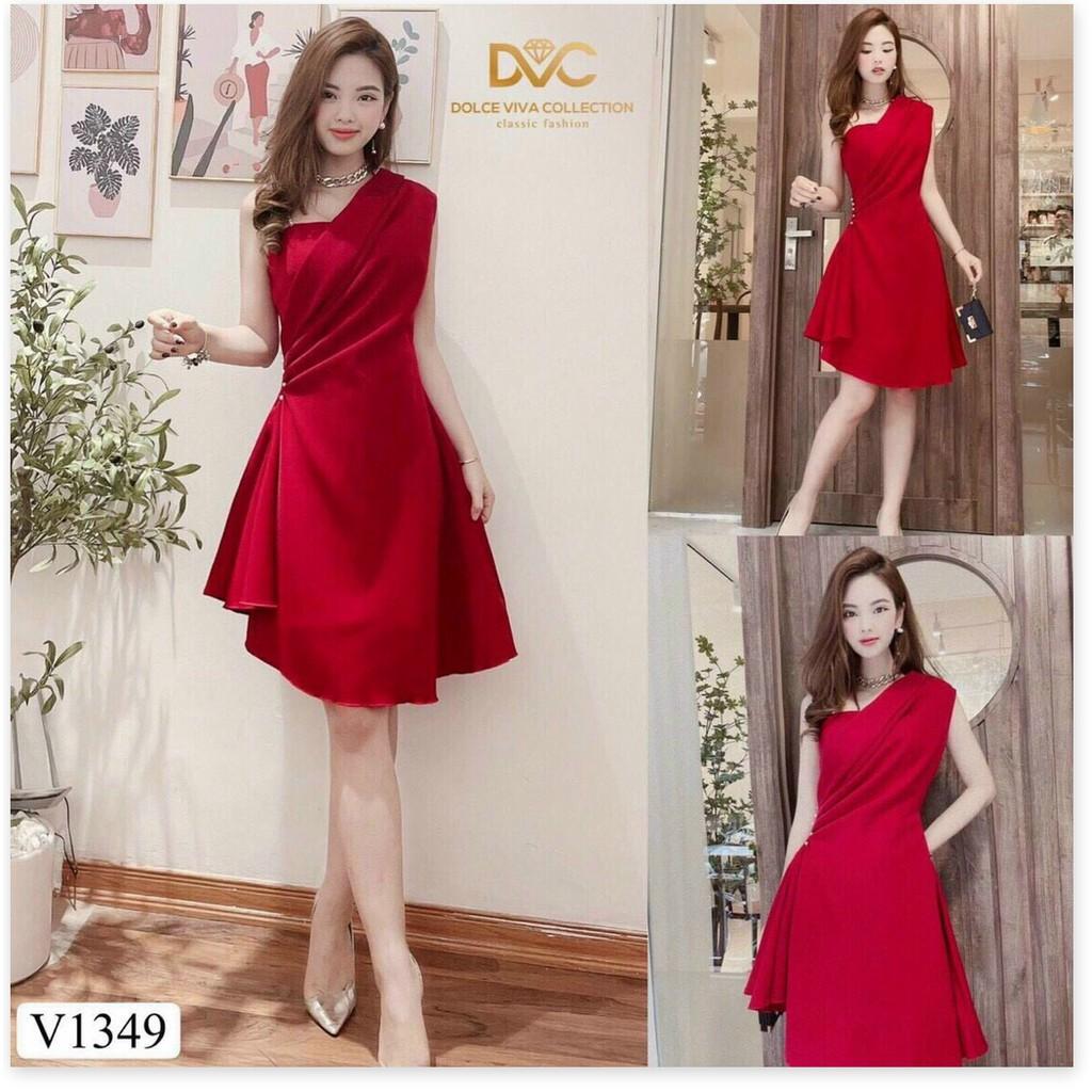 ĐẦM UMI ĐÍNH NGỌC MÀU ĐỎ SANG TRỌNG,CHẤT LIỆU UMI THOÁNG MÁT CHO MÙA HÈ