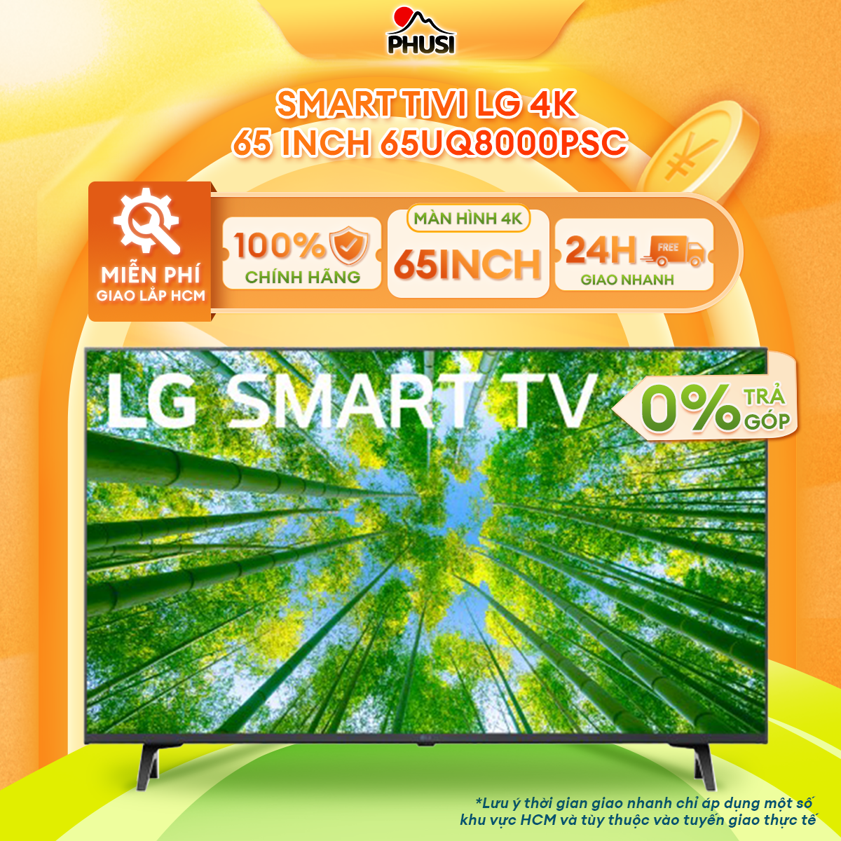 Smart Tivi LG 4K 65 inch 65UQ8000PSC - Model 2022
