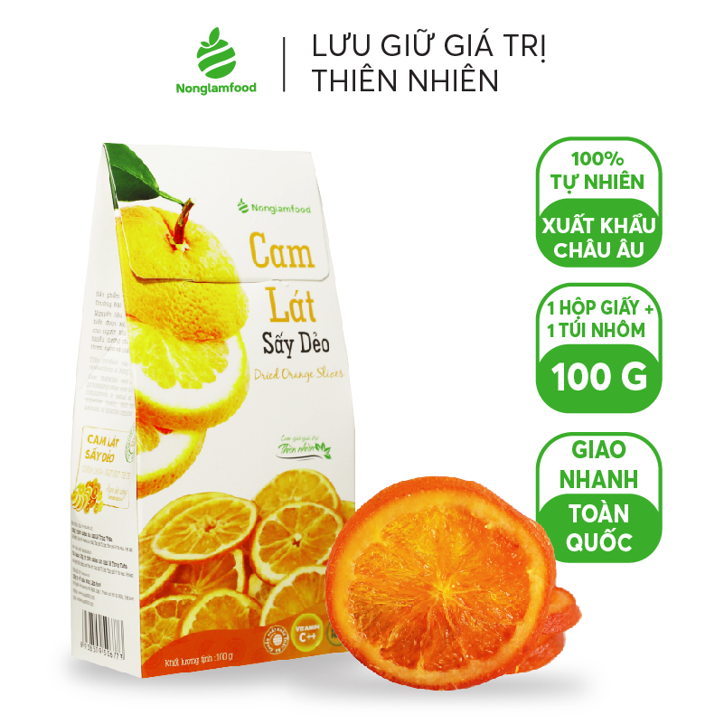 Cam Úc lát sấy dẻo Nonglamfood hộp 100g | Healthy Snack | Ăn vặt hỗ trợ giảm cân tăng đề kháng