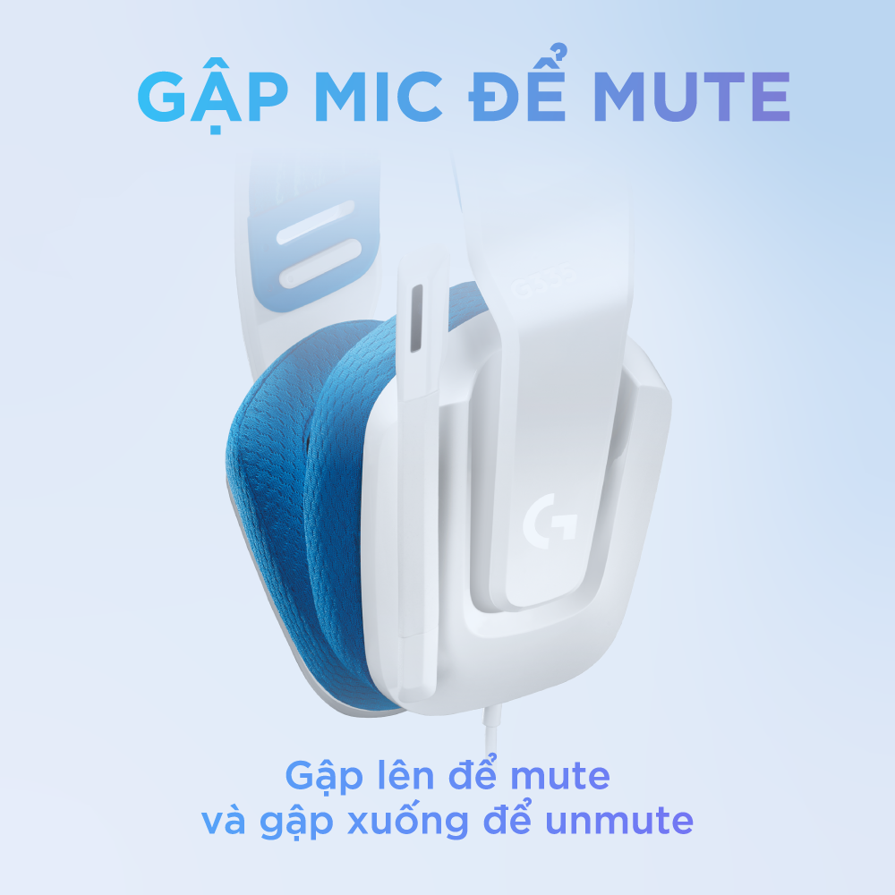 Tai Nghe game có dây Logitech G335 - Mic gập để Mute, Jack 3.5mm, Đệm tai Memory Foam, Nhẹ 240g, Tương thích PC/ PS4 PS5/ Xbox/ Nitendo - Hàng chính hãng