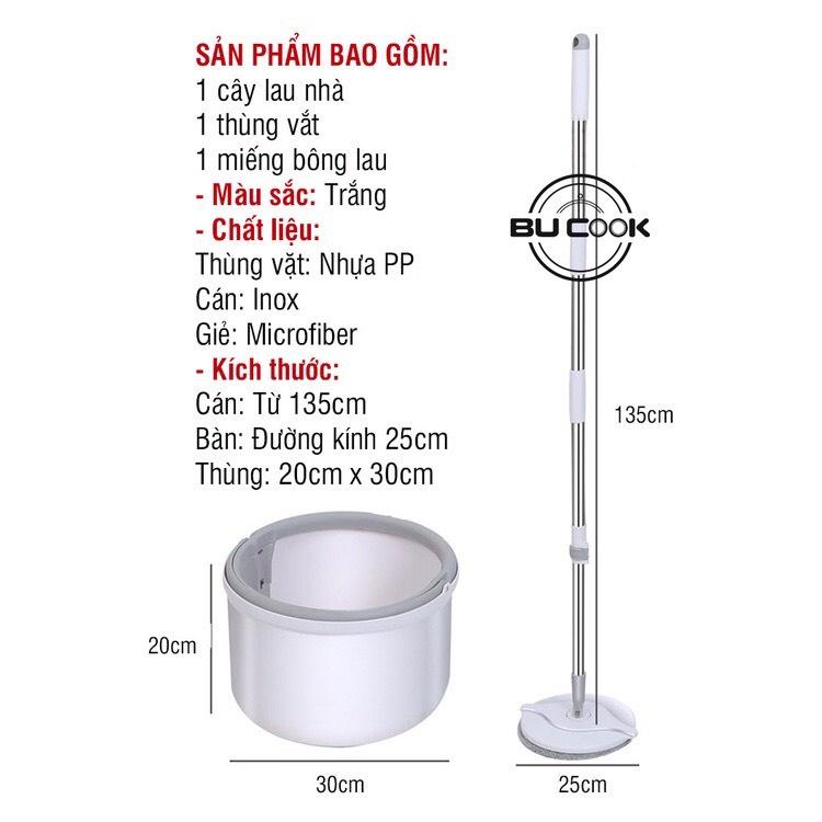 Chổi Lau Nhà K8 Hiện Đại Thông Minh Tự Tách Chất Bẩn, Bộ Cây Lau Nhà Chổi Lau Nhà Tự Vắt 360 Độ Chính Hãng Tặng Bông Lau