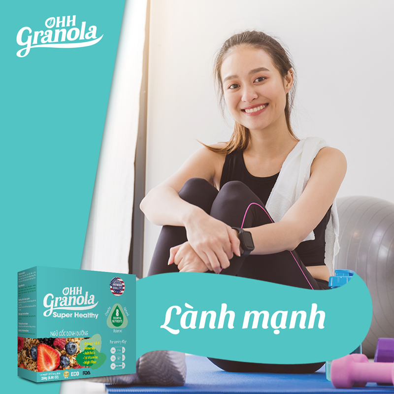 Ăn Liền Không Nấu OHH Granola - Ngũ Cốc Tập Gym  Hoa Quả Sấy Khô + Ngũ Cốc Tăng Cơ Yến mạch, mắc ca, hạt óc chó,danh chế độ Eat Clean Combo 02 x Hộp 250g, Tiêu chuẩn chất lượng FDA Hoa Kỳ